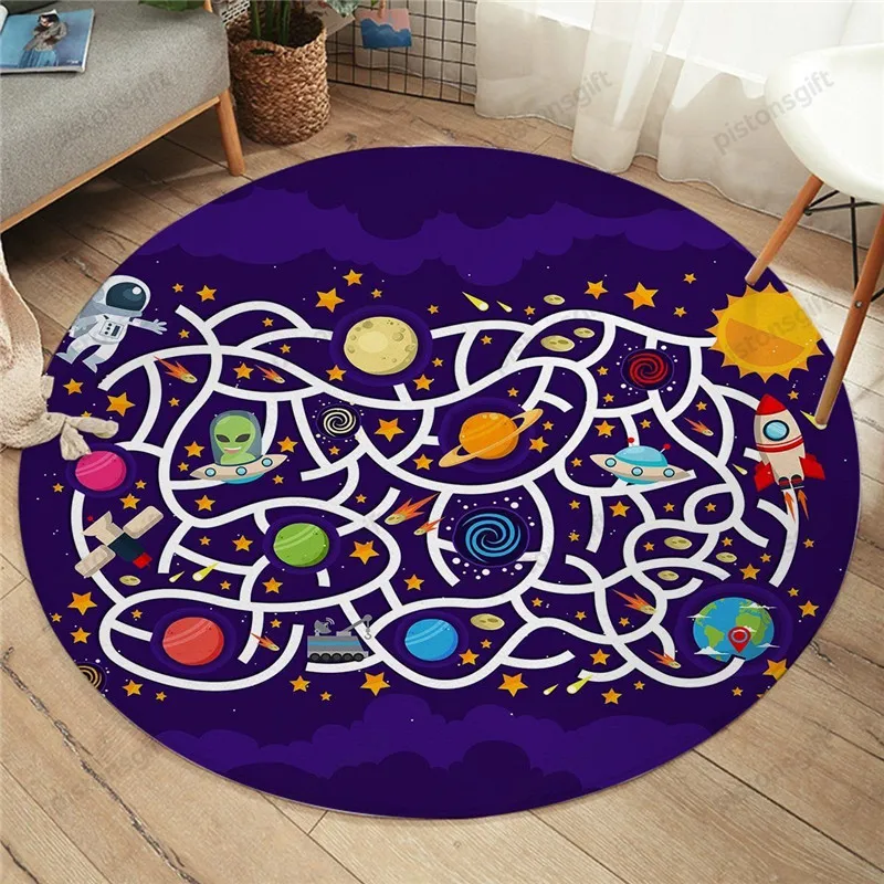 Tattoo Round Carpet 3D Printed Rug Non-slip Mat Dining Living Room Soft Bedroom Carpet 08