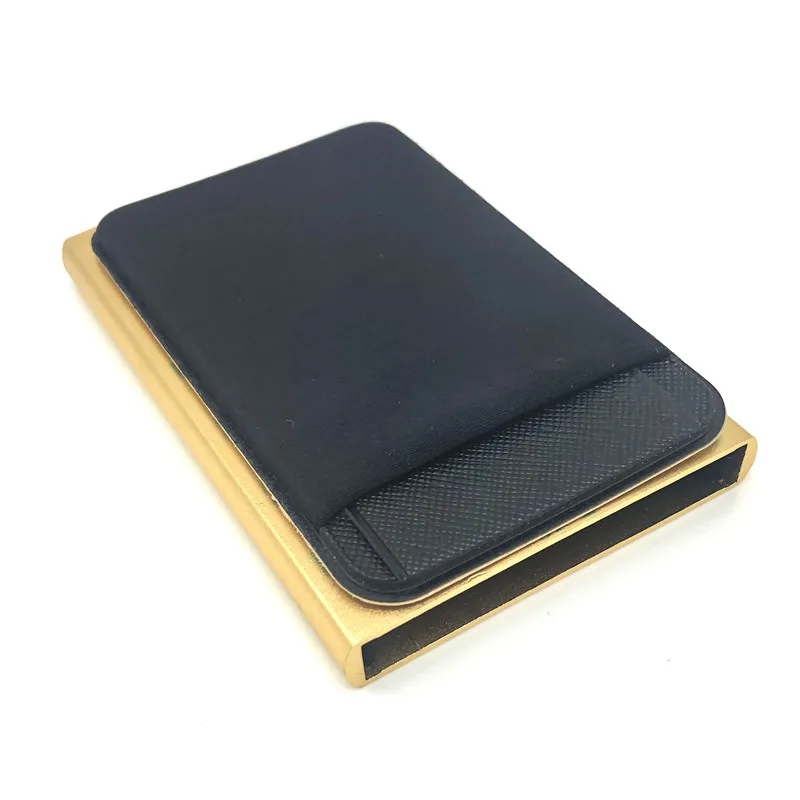 

Auto Slim Aluminum Wallet With Elasticity Back Pouch ID Credit Card Holder Mini RFID Wallet Automatic Pop up Bank Card Case