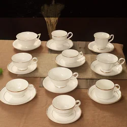 Ceramic Coffee Cup Set, Bone China, European-style, Simple Phnom Penh Coffee Cup with Shelf and Saucer, Afternoon Tea Gift Set