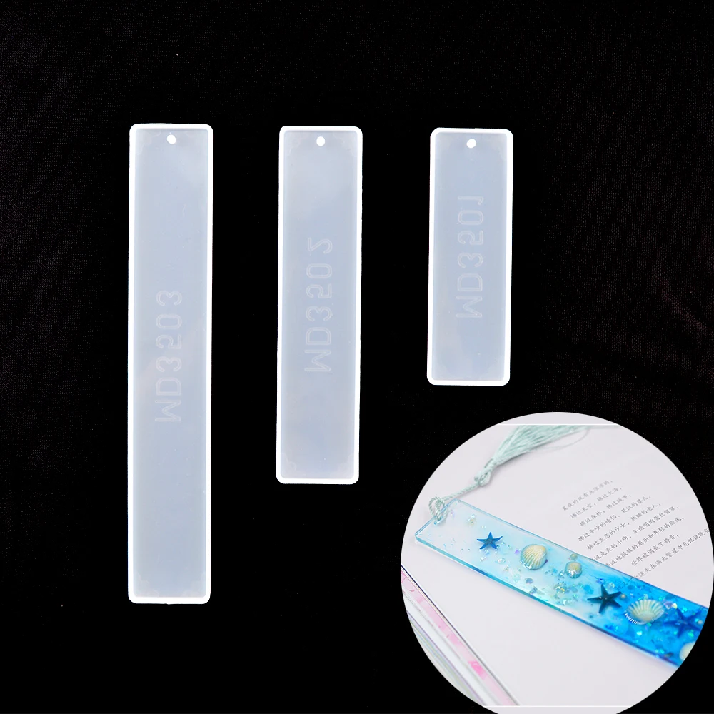 Bookmark Resina Epoxi Transparente Rectangle Ruler Moule Marque Page Epoxy Resin Mold DIY Casting Jewelry Molde Marcapaginas