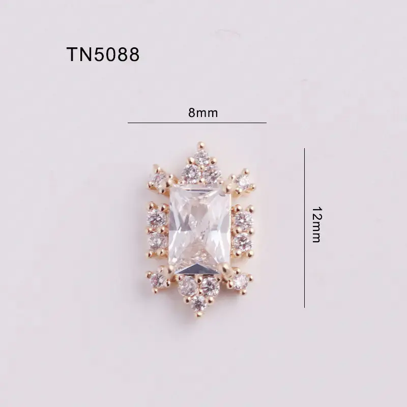 

5pcs Luxury TN5088 Rectangle Alloy Zircon Nail Art Decoration Jewelry Rhinestones Nails Accessories Supplies Decorations Charms