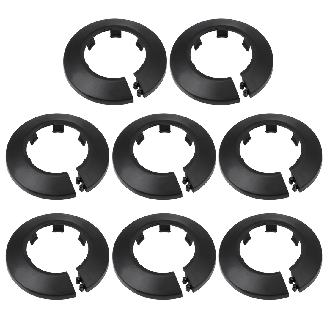 Uxcell 8 Pcs collare per tubi 13/17/21/25/33/35/41.5/44/50mm PP radiatore Escutcheon copertura del tubo dell'acqua decorazione bianco/nero