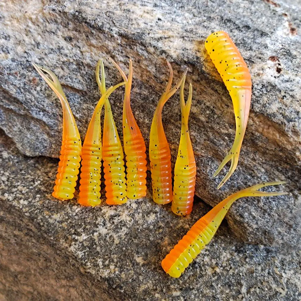 Fishing soft Lures  Silicone worm 6cm/1.7g fishing lure Artificial rubber   Wobblers Double Color Baits