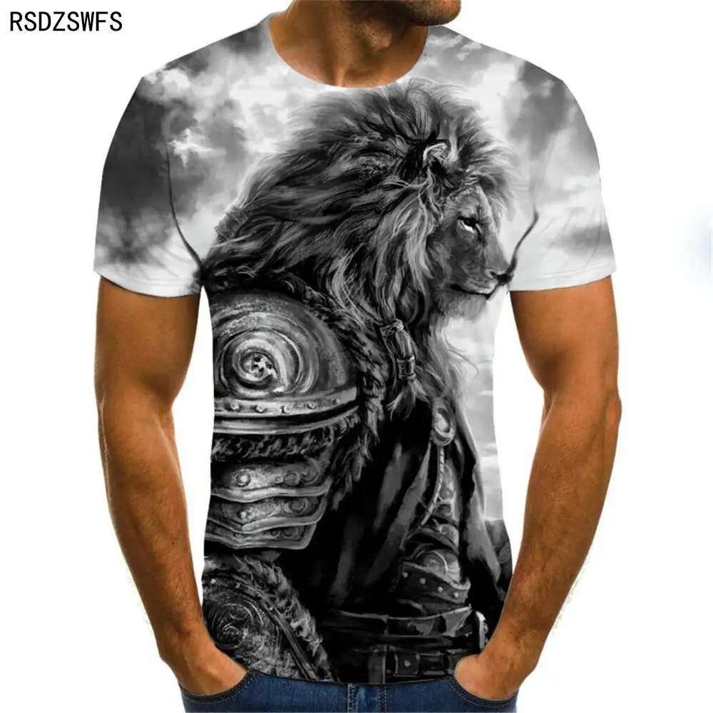 2021Hot Nieuwe Stijl Dier mannen Korte Mouw 3D T-shirt casual wear glasses lion/skull 3D gedrukt T-shirt hip-hop size XXS-5XL