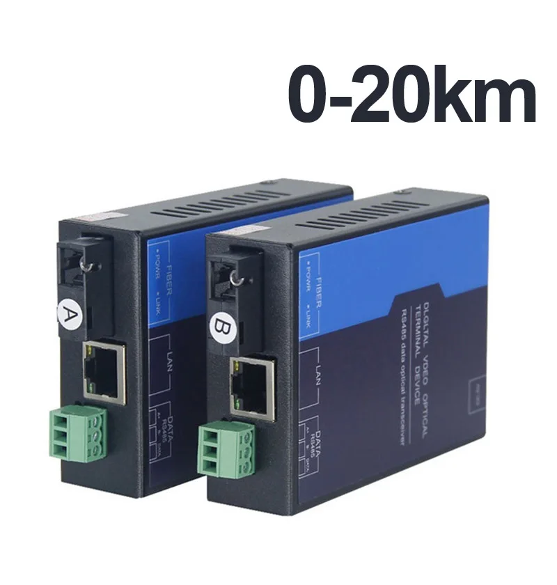 hottest 1 channel 100M Ethernet network Media converter ftth 1 channel bidirectional RS485 optical transceiver