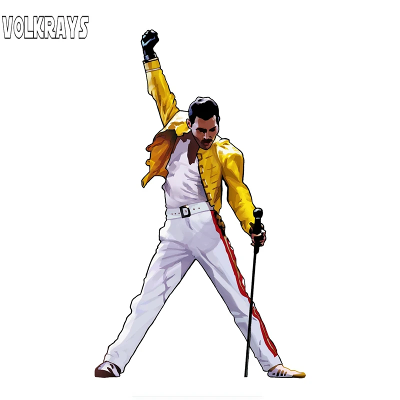 Volkrays Colored Car Sticker Freddie Mercury Vinyl Decal Car Window Wall Sticker Bohemian Rhapsody Queen,18cm*12cm