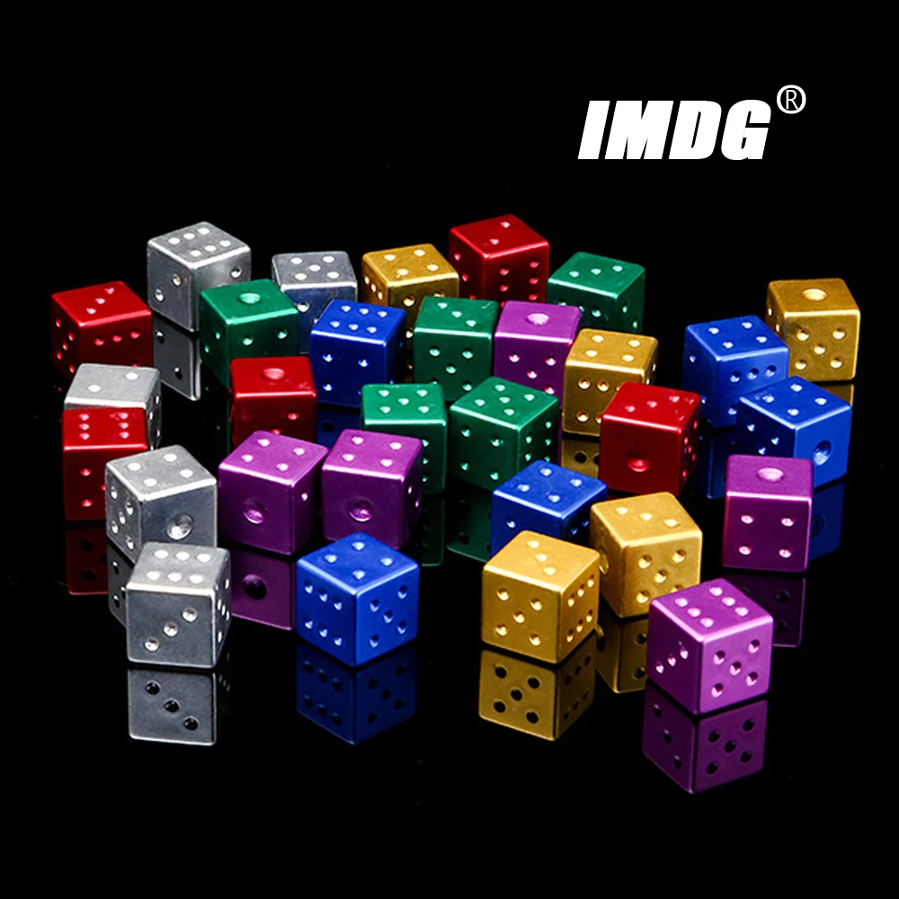 1pc New Colorful Aluminum Alloy Metal Dice 16mm Square Corner Boutique Game Dice