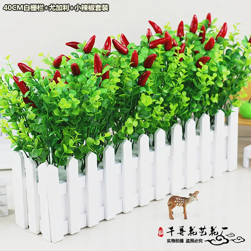 Indoor living room wine cabinet decoration simulation plastic artificial flower fence potted set jewelry household ornaments