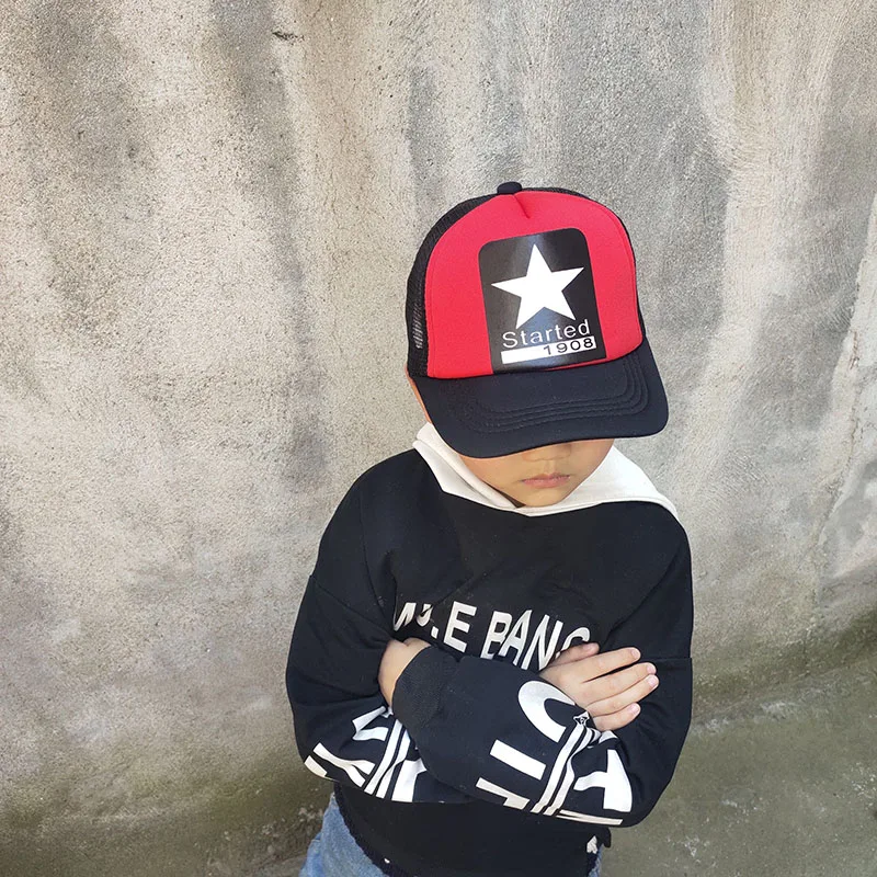 New Summer kids baby breathable graffiti trucker hats Parent-chid boy girl Cartoon Baseball caps Snapbacks hats