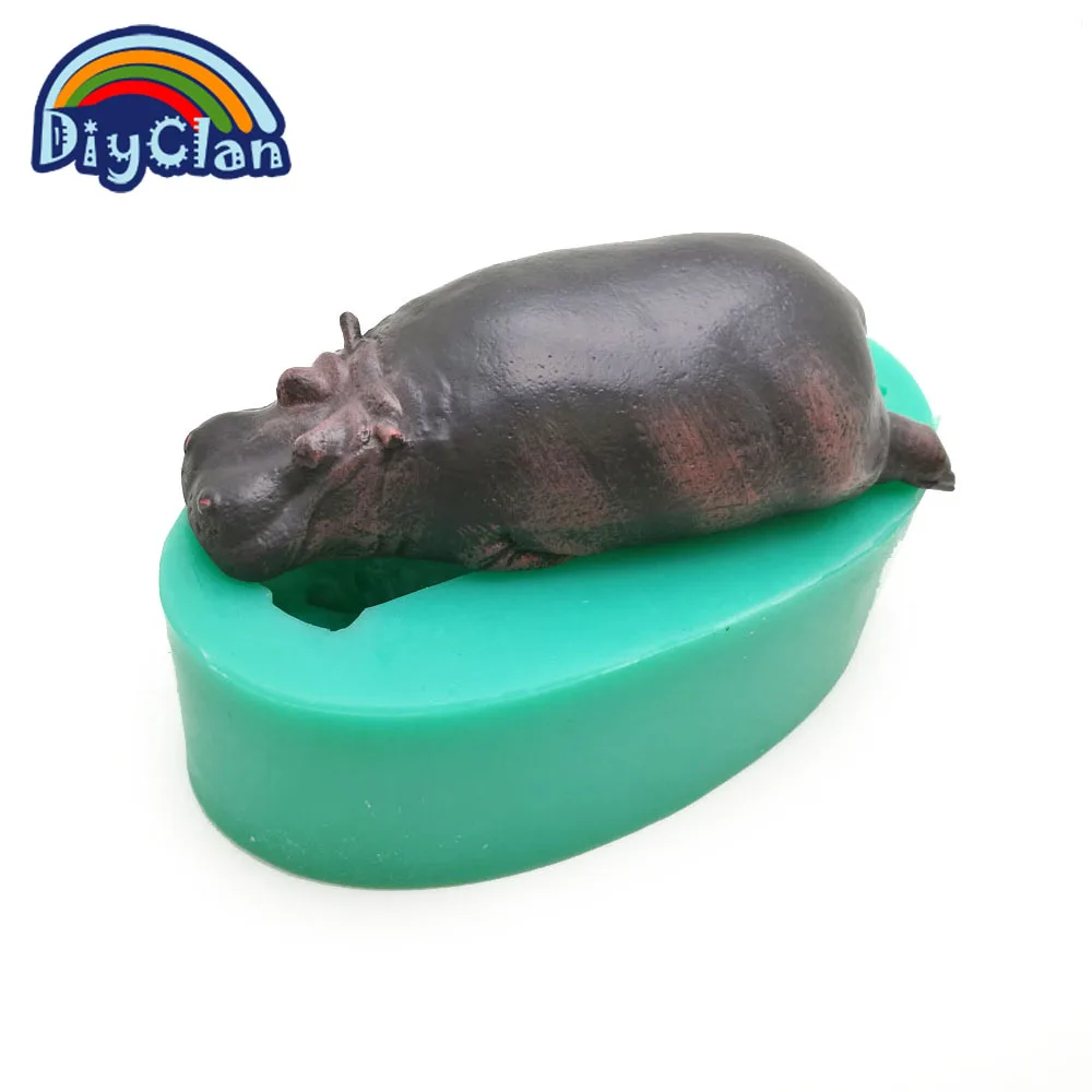 Moule en forme d\'ours polaire, Lion de mer, siilcône, Animal Fondant, décor de gâteau, chocolat, argile, moule Matice, hippopotame, outils de cuisson