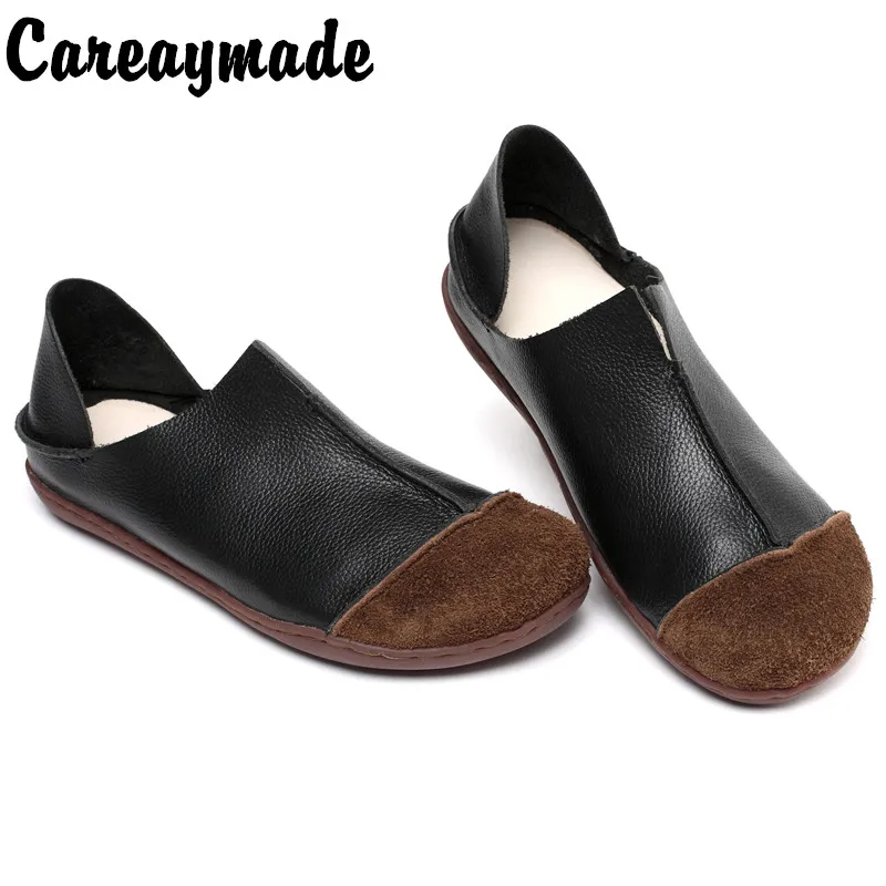 Careaymade-Genuine Leather pure handmade shoes,  the retro art mori girl shoes,Women\'s casual shoes Flats shoes,two way to wear