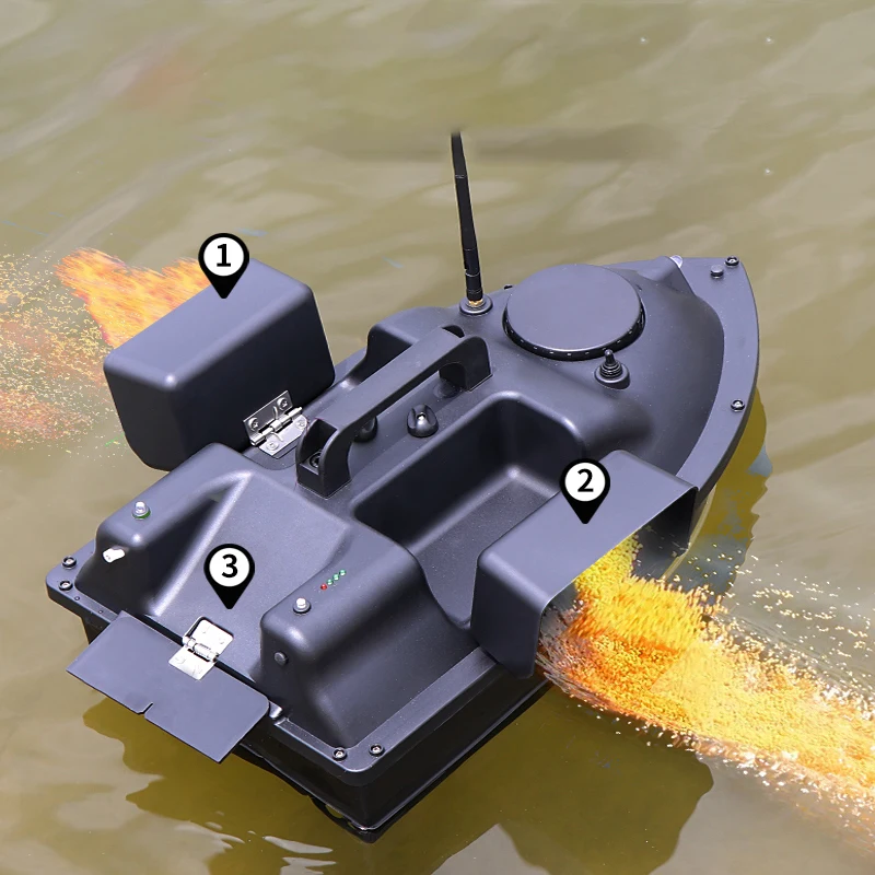 Gps 500m Intelligent Rc Fishing Bait Boat Remote Control Boat Auto Cruise One-key Return Three Hoppers 2kg Load 12000mah