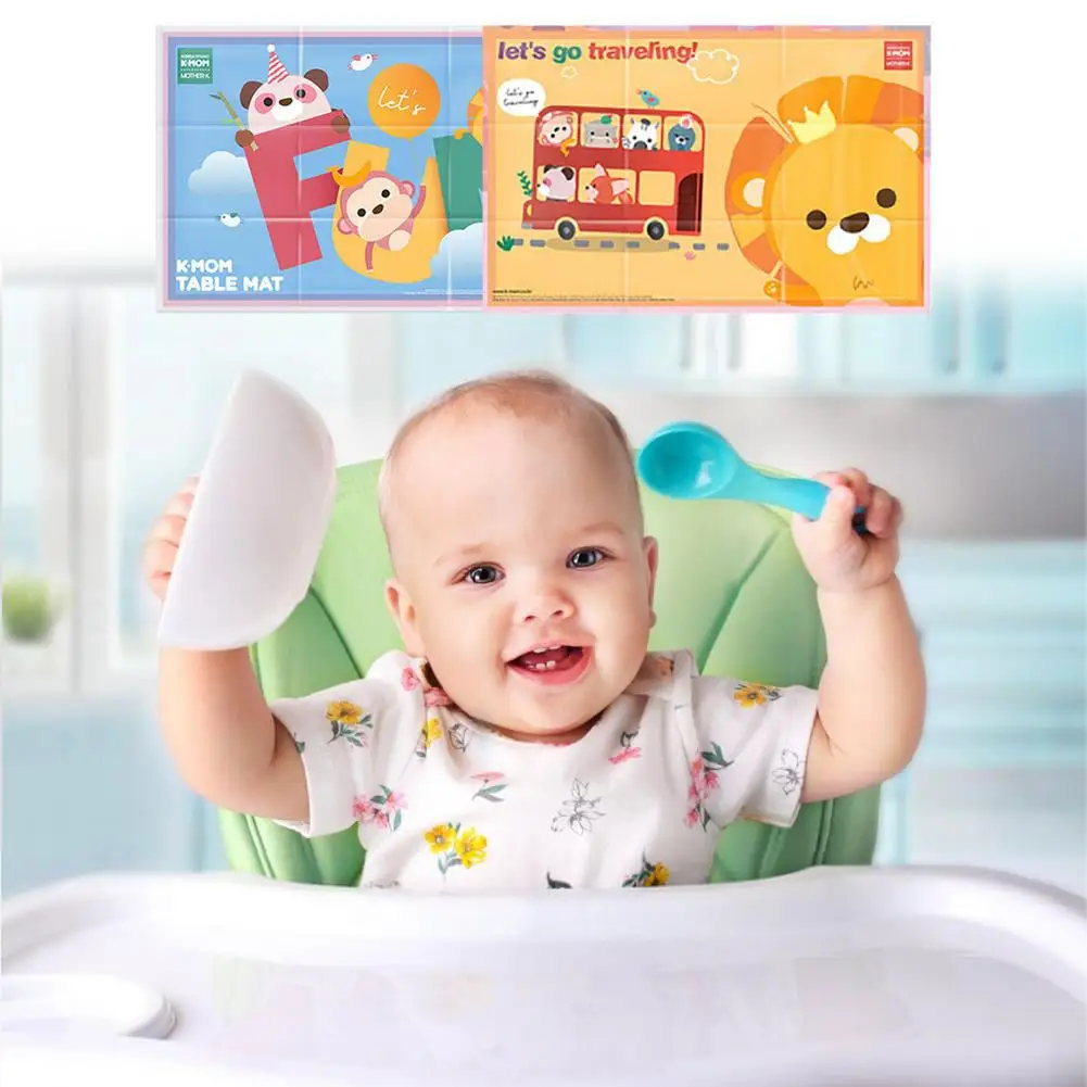 

20pcs Baby Disposable Table Mats Oil Proof Waterproof Animal Design Placemats Sticky Dining Table Mats Portable Tableware Pads