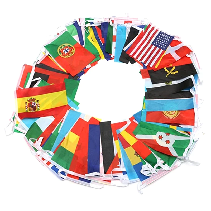 

2024 New 100 Countries String Flag, International Bunting Pennant Banner, Decoration for Grand Opening, Sports Bar, Party Events