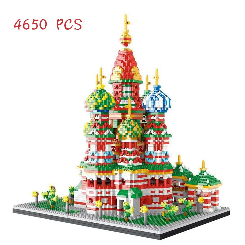 New famous building Sydney Opera House, Vasilievsky Church, Mount Fuji, Taj Mahal model small building block children\'s toy gift