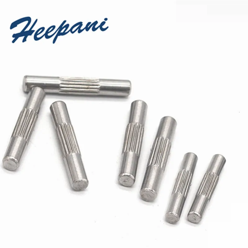 50pcs  304 Stainless Steel Center Knurling Spline Thread Shaft 5mm Knurling Cylindrical Pins Metal Hinge Pin Connecting Rod