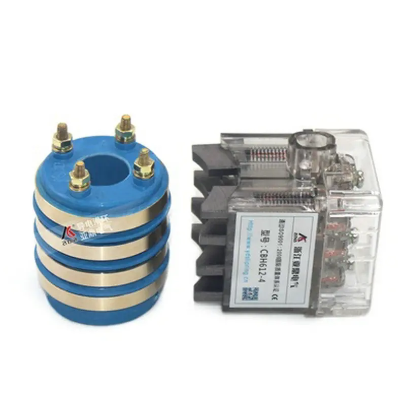 2-Channel 4-Channel Collector Ring Copper-carbon Brush Holder Combined Multilayer Copper Ring Rotating Conductive Ring