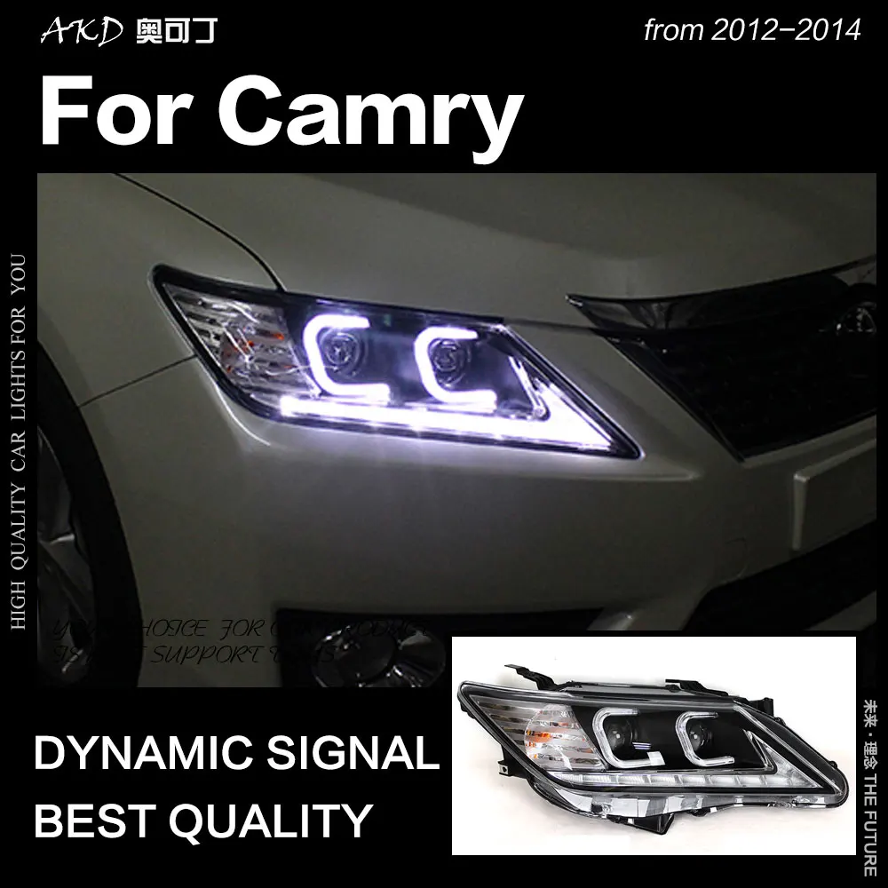 AKD Car Styling for Toyota Camry Headlights 2012-2014 Camry V50 LED Headlight DRL Hid Head Lamp Angel Eye Bi Xenon Accessories