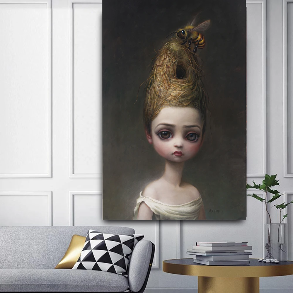 Citon Mark Ryden《Queen Bee》Canvas Art Oil painting Artwork Poster Picture Modern Wall Decor Home Living room Decoration