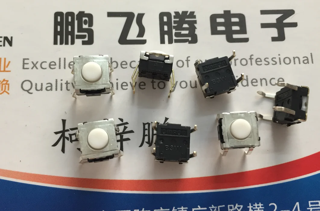 

10PCS/lot Japan B3W-1000 sealed waterproof and dustproof tact switch 6*6*4.3 in-line 4-pin button