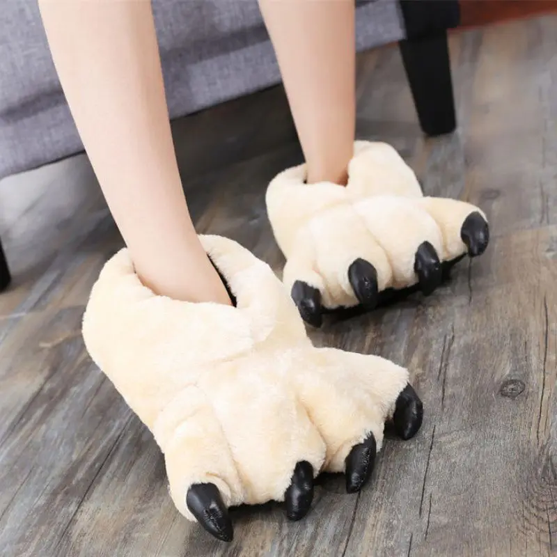 Rainbow Designer Claw Slippers For Women Men Black Bear Foot Shoes Woman Funny Animal Fuzzy Booties Slipper House Cosplay Shoes