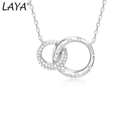 Laya 925 Sterling Silver High Quality Zircon Christmas Gift Irregular Necklace For Women Fashion Charms Jewelry 2021 Trend