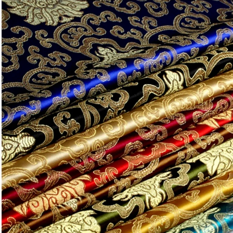 Costume antico cinese jacquard broccato panno vestiti per bambini Kimono Cos raso di seta cucito tessuto ricco di damasco