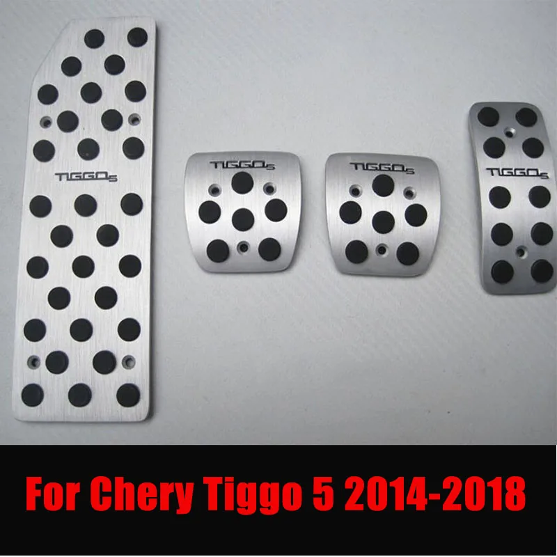 Car Styling Accessories Aluminium Alloy Accelerator Foot Rest Fuel Brake Gas Covers Sticke Pedals For Chery Tiggo 5 2014-2018