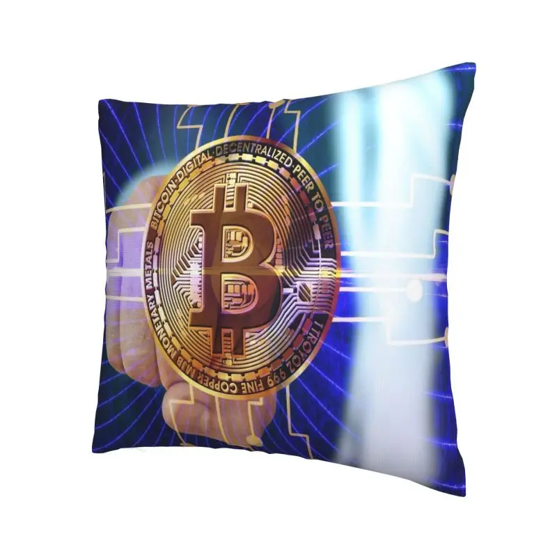 Bitcoin Digital Currency Cushion Cover Cryptocurrency Blockchain Floor Pillow Case for Living Room Pillowcase Home Decoration