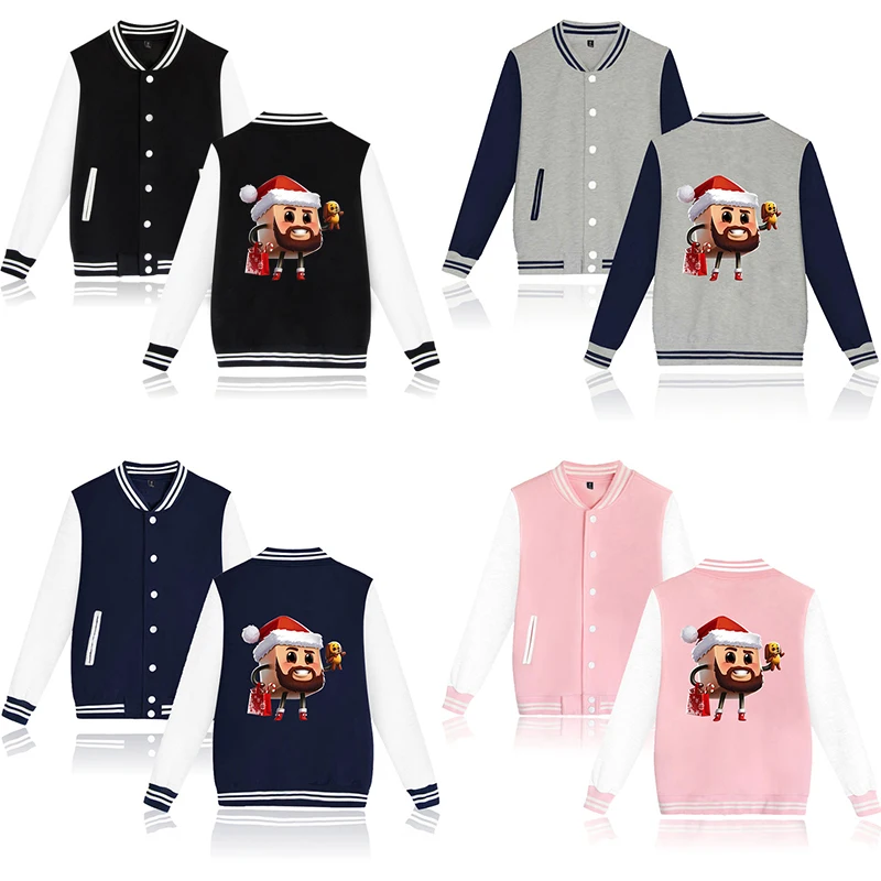 

Fashion Hip Hop Funny Cartoon Christmas Baseball Jacket Coat Men Women Hoodie Sweatshirts Long Sleeve Homme Hoodies Jackets Tops