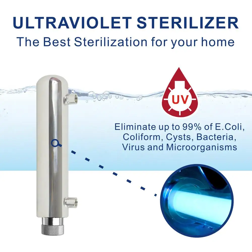 High Quality! Five Stage UV Sterilizer Drinking Water Filtration System for Car, RV, Outdoor, Hotel, Garage, Household etc..