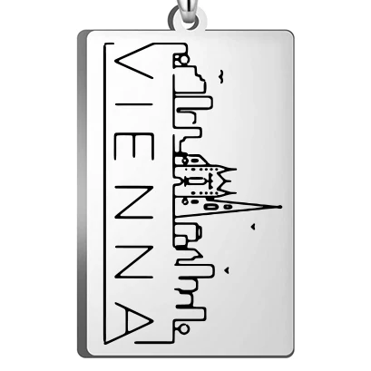 COOLTIME Reise Welt Hauptstadt Souvenir Auto Keychain Istanbul Rom Santiago Anhänger Schlüssel Ring Modeschmuck für Frauen Geschenk Männer – Detail 5
