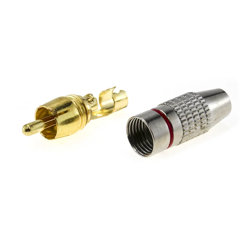 6/10 pieces of solder-free 270 lotus head RCA male plug TV amplifier audio and video speaker cable gold-plated AV connector