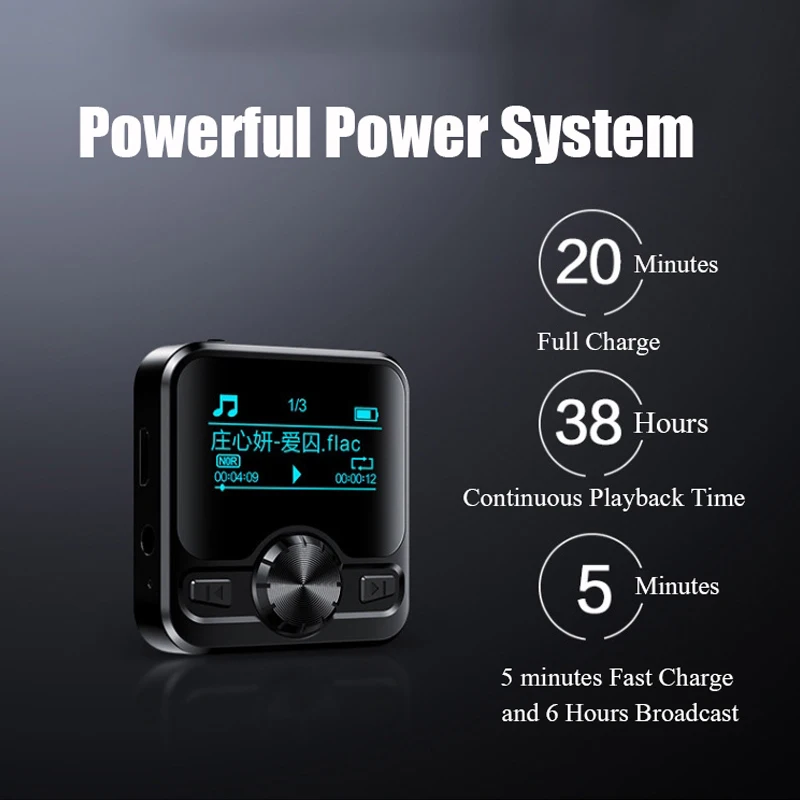 Thể Thao MP3 Người Chơi Không Dây Loa Bluetooth IPX6 Chống Nước Nhạc Nộp Có Thể Tháo Rời Lưng Clip Hỗ Trợ Sách Điện Tử Ghi Âm FM