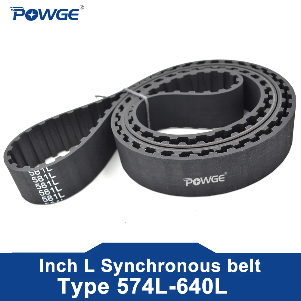 

POWGE Trapezoid L Timing Synchronous belt 574L/581L/585L/600L/605L/615L/619L/630L/634L/640L Width 12.7/19.1/25.4/38.1mm Rubber