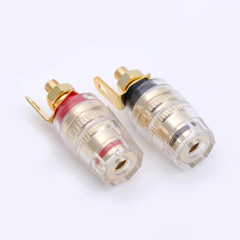 4Pairs 4MM Binding Post Connector Audio HIFI Cable Terminals, Binding Post for Speaker Amplifier, Brass With Gold Plated
