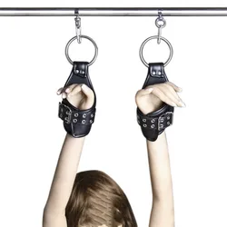 sex toys for woman sex Leather Ankle Wrist Suspension Cuffs Restraint BDSM Bondage Strap Keep Suspended Hanging Handcuffs