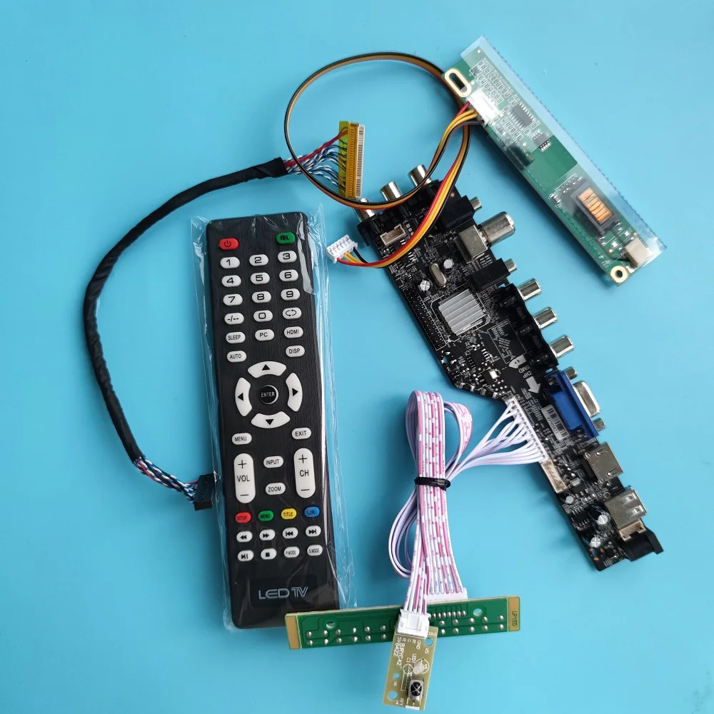 Kit For LTN170WX 1440x900 DVB-T DVB-T2 controller board driver digital panel Display remote HDMI-compatible LED USB VGA AV TV