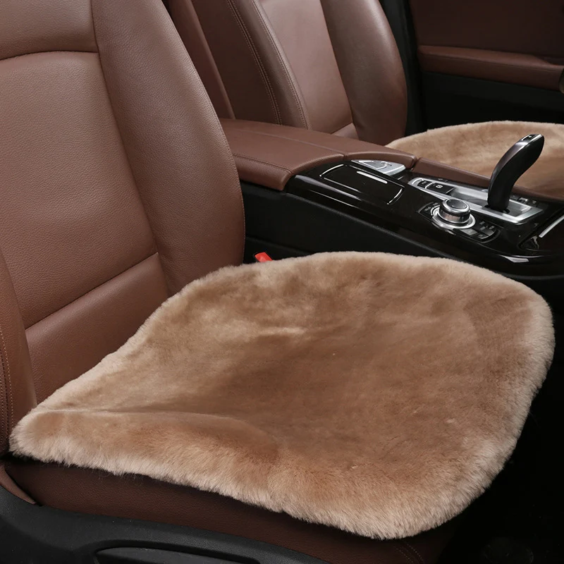 Luxury Wool Sheepskin Car Seat Covers for Women Girls Pink Universal Automobile Interior Accessories for Audi A1 A3 8P A4 A5 A6