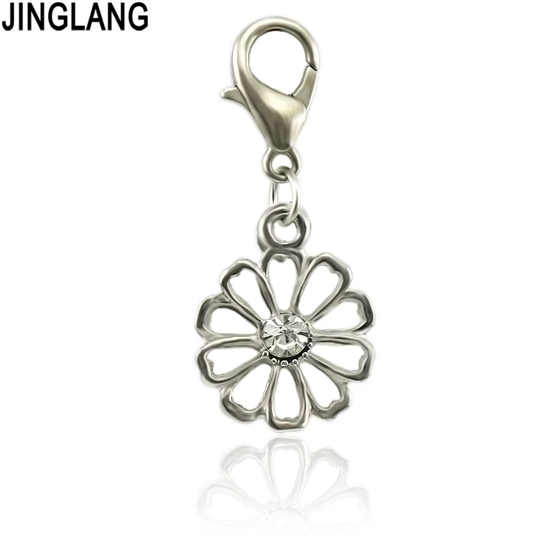 

JINGLANG Hollow Flowers Charms Pendant DIY Jewelry Findings Accessories Fashion Jewelry Gift For Women Girl 50 pcs