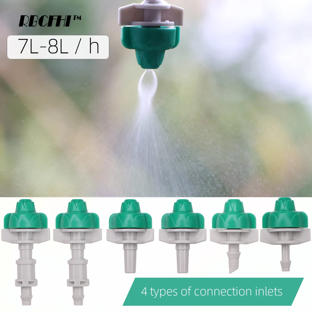 

RBCFHI 15PCS 7-8L /h Fogger Nozzles Micro Spray Garden Cooling Watering Irrigation Sprinkler Head Fine Sprayer Jet Landscaping