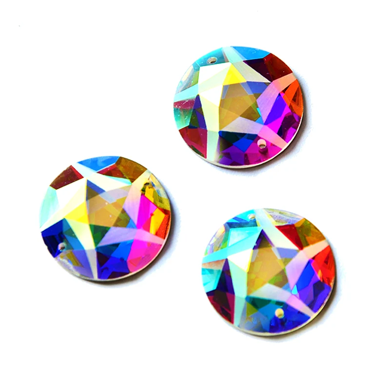 Kristallglas AB Spiegel Flatback Strasssteine zum Aufnähen, Runde Rivoli XIRIUS Strass für Kleidungs- und Schmuckdekorationen – Detail 4