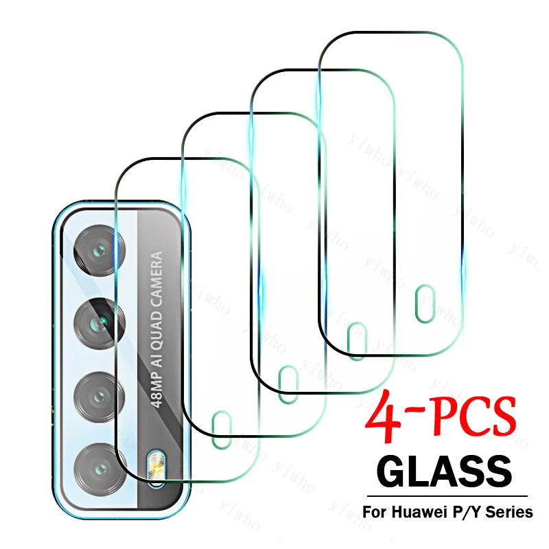 4PCS Full Cover Tempered Glass on For Huawei P Smart 2021 Camera Lens Screen Protector P30 P40 Pro Lite 5G Y5p Y6p Y7p Y8p Film