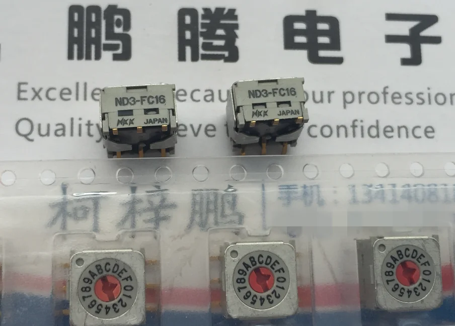 1Pcs Originele Japanse Nkk ND3-FC16 Reverse Code 0-F/16 Bit Draaiknop Code Encoding Switch Patch 6 Voeten