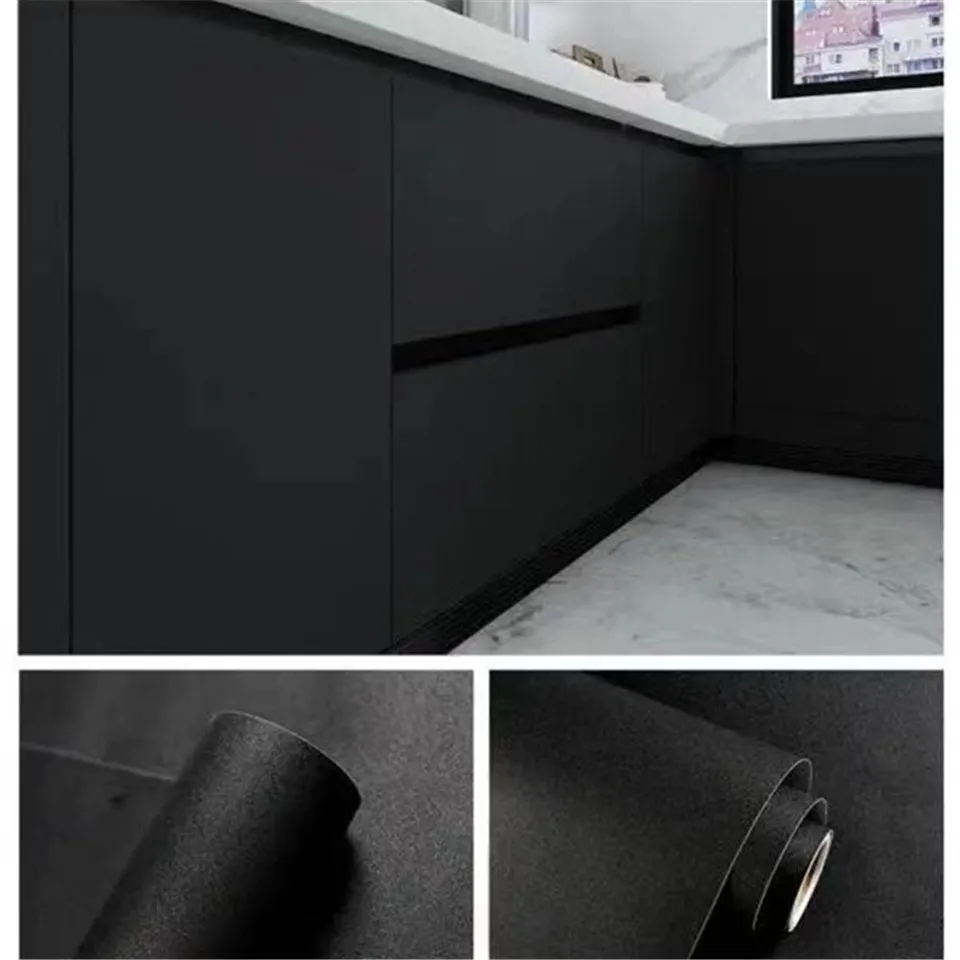 90x500cm Gray Door Sticker Waterproof Self-Adhesive DIY Wallpaper For Furniture Home Wooden Doors Refurbish Decor PVC Wall Decal