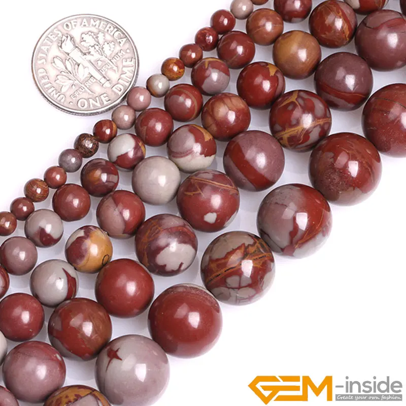 4 6 8 10 12mm Natural Round Dark Red Natural Stone Australia Noreena Jaspers Beads For Jewelry Making Strand 15 Inch