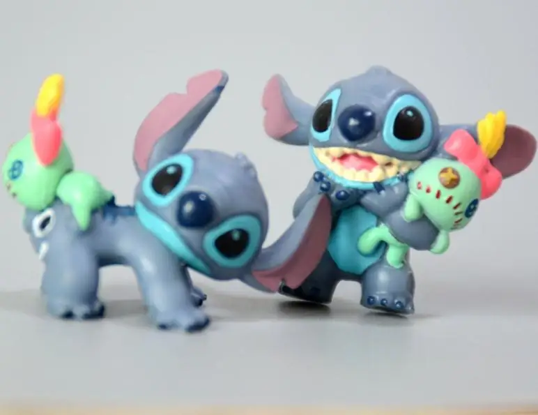 Juego de juguetes de dibujos animados Stitch, 6 muñecas diferentes, regalar a novio, muñeca de Anime, COLLAR COLGANTE, regalo de cumpleaños, regalo de Navidad