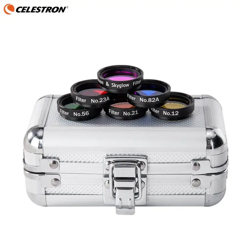 

Celestron 1.25" Color Astro Filters Set (6 pieces) for Astronomical Telescopes Ocular Lens Planets Nebula Filter SkyGlow