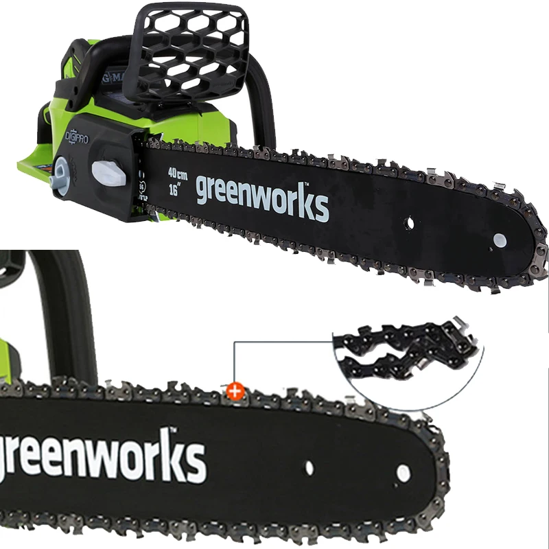 Greenworks GD40CS40 40v Cordless electric battery Chainsaw Brushless Equivalent to 32CC Gasoline chainsaw