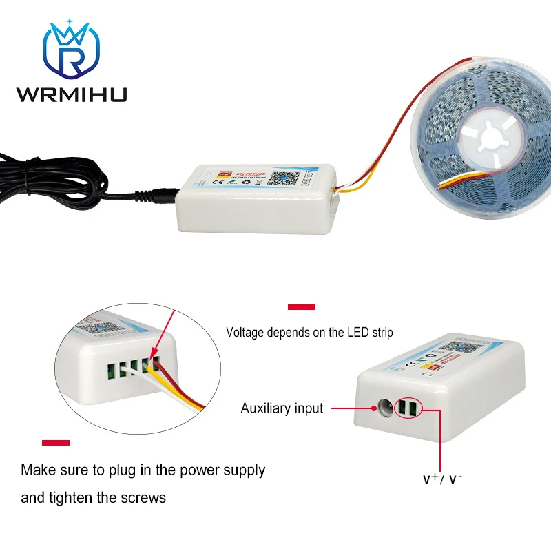 DC5-24V Tuya Wifi Wireless LED Controller Alexa Google Voice Control for DIM CCT RGB RGBW RGB+CCT Strip Support iOs Android APP
